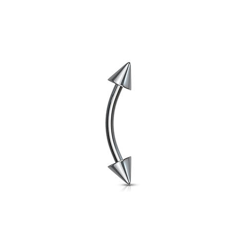 Implant Grade Titanium Externally Threaded Spike Curved Barbell Barbell Skin Metals