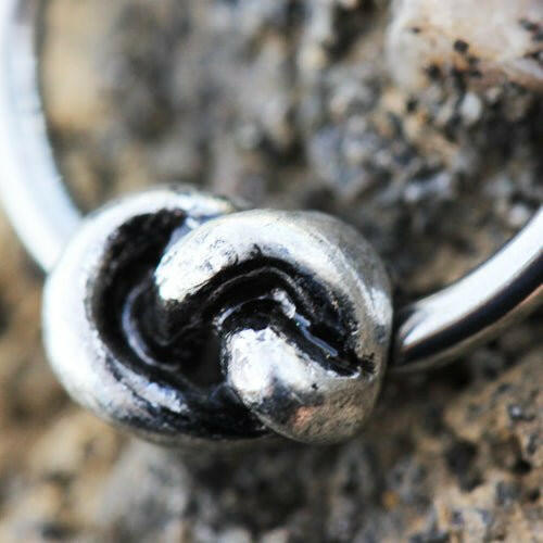 Stainless Steel Love Knot Captive Bead Ring / Septum Ring Captive Bead Impulse Piercings
