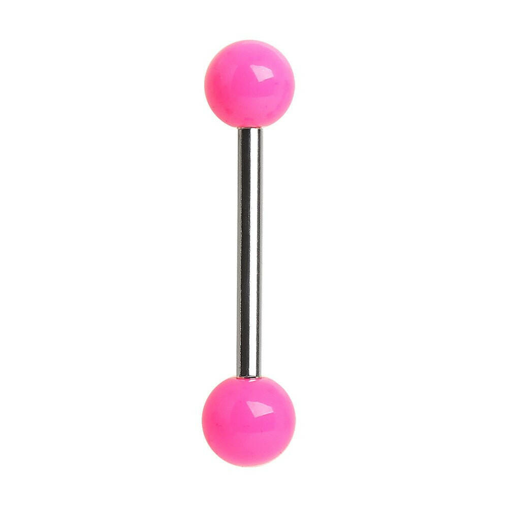 Stainless Steel Nipple Bar with Solid UV Balls Nipple Ring Impulse Piercings