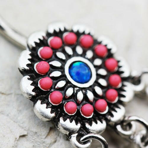 Stainless Steel Synthetic Opal Dream Catcher Navel Ring Navel Ring Impulse Piercings