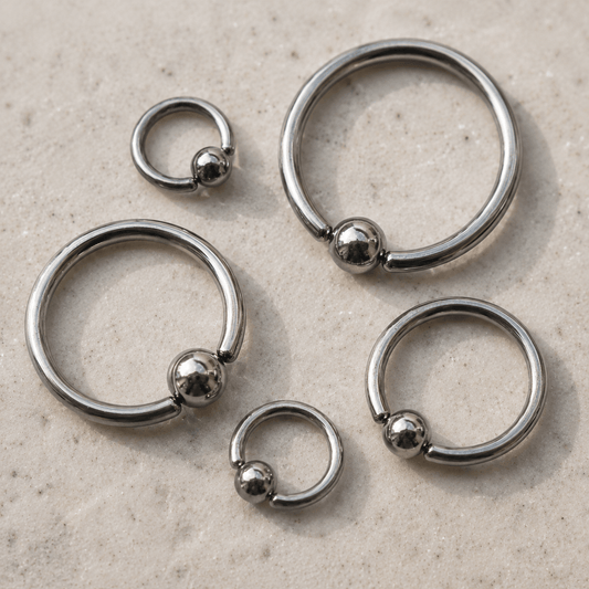 316L Surgical Steel Annealed Captive Bead Ring 16G 14G