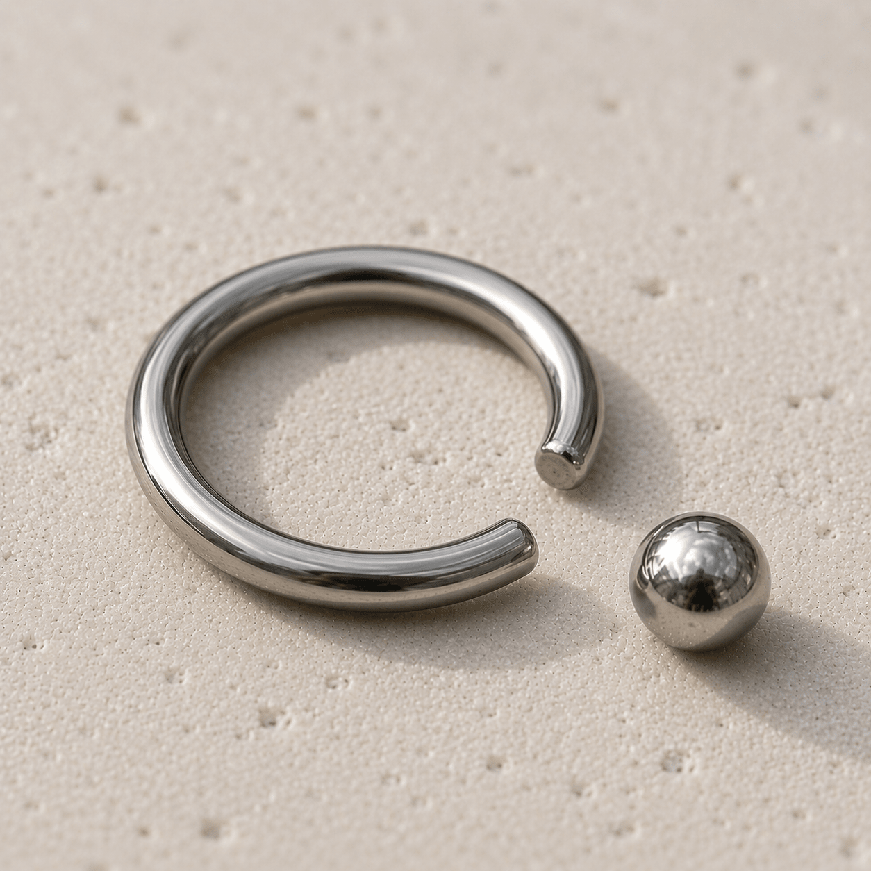316L Surgical Steel Annealed Captive Bead Ring 16G 14G