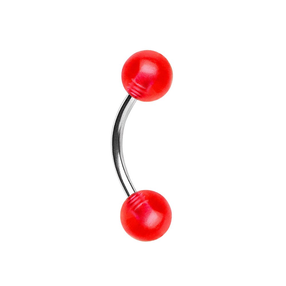 316L Surgical Steel Eyebrow Ring with UV Acrylic Balls