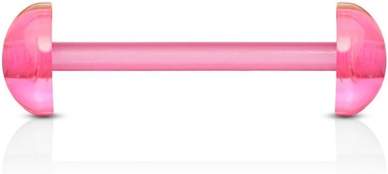 Acrylic Flexible Barbell w/ Acrylic Half Ball Barbell Skin Metals