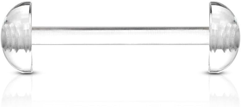 Acrylic Flexible Barbell w/ Acrylic Half Ball Barbell Skin Metals