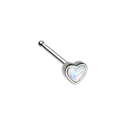 Heart Moonstone Nose Stud Ring Nose Ring Skin Metals