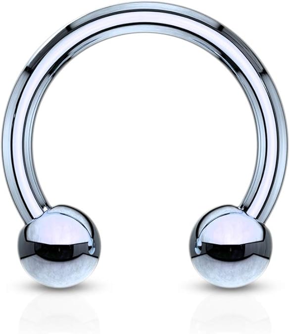 Horseshoe / Circular barbells Titanium IP over 316L Surgical Stainless Steel Horseshoe Skin Metals