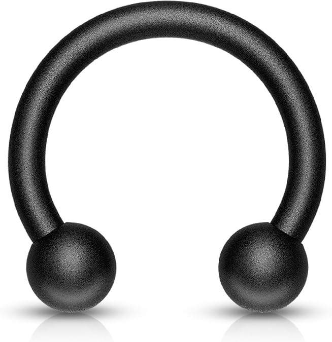 Matte Black IP Horseshoe 316L Surgical Steel Horseshoe Skin Metals