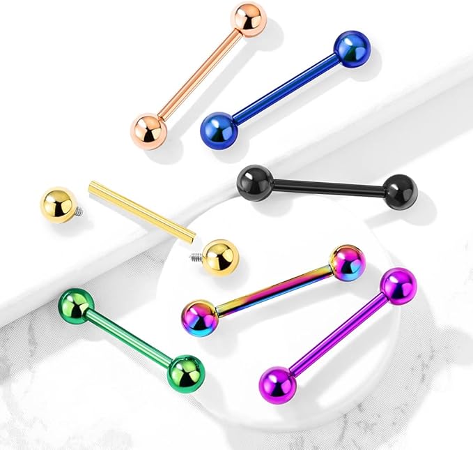 Implant Grade Titanium Internally Threaded PVD Plated Barbell Barbell Skin Metals