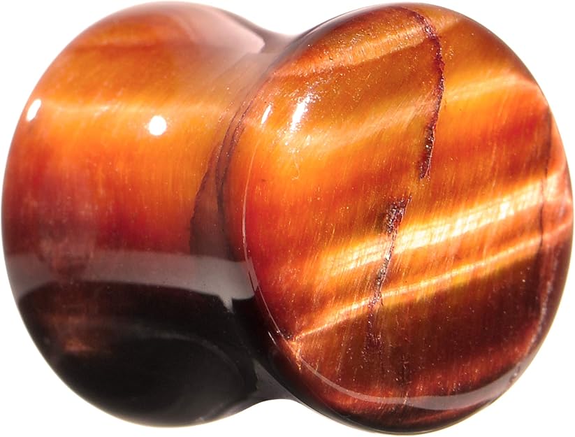 Tiger Eye Double Flare Semi Precious Stone Plug Plugs Impulse Piercings