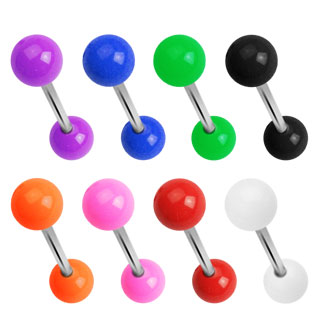 Solid Colored Acrylic Ball 316L Surgical Steel Barbell Barbell Skin Metals