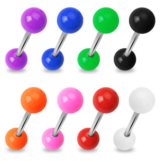 Solid Colored Acrylic Ball 316L Surgical Steel Barbell Barbell Skin Metals