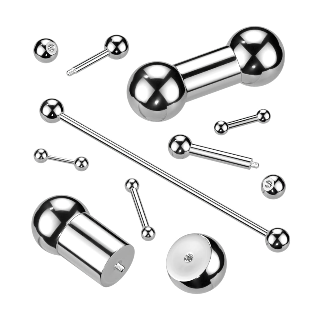 Internally Threaded 316L Surgical Steel Barbell Barbell Skin Metals