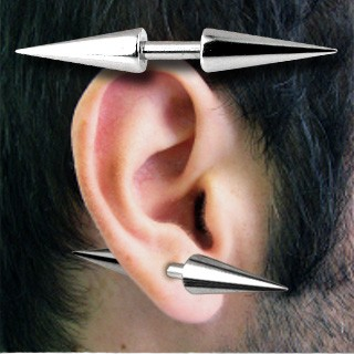 Spike On Both Sides 316L Surgical Steel Barbell Barbell Skin Metals