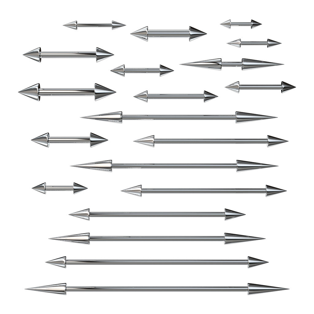 Spike On Both Sides 316L Surgical Steel Barbell Barbell Skin Metals