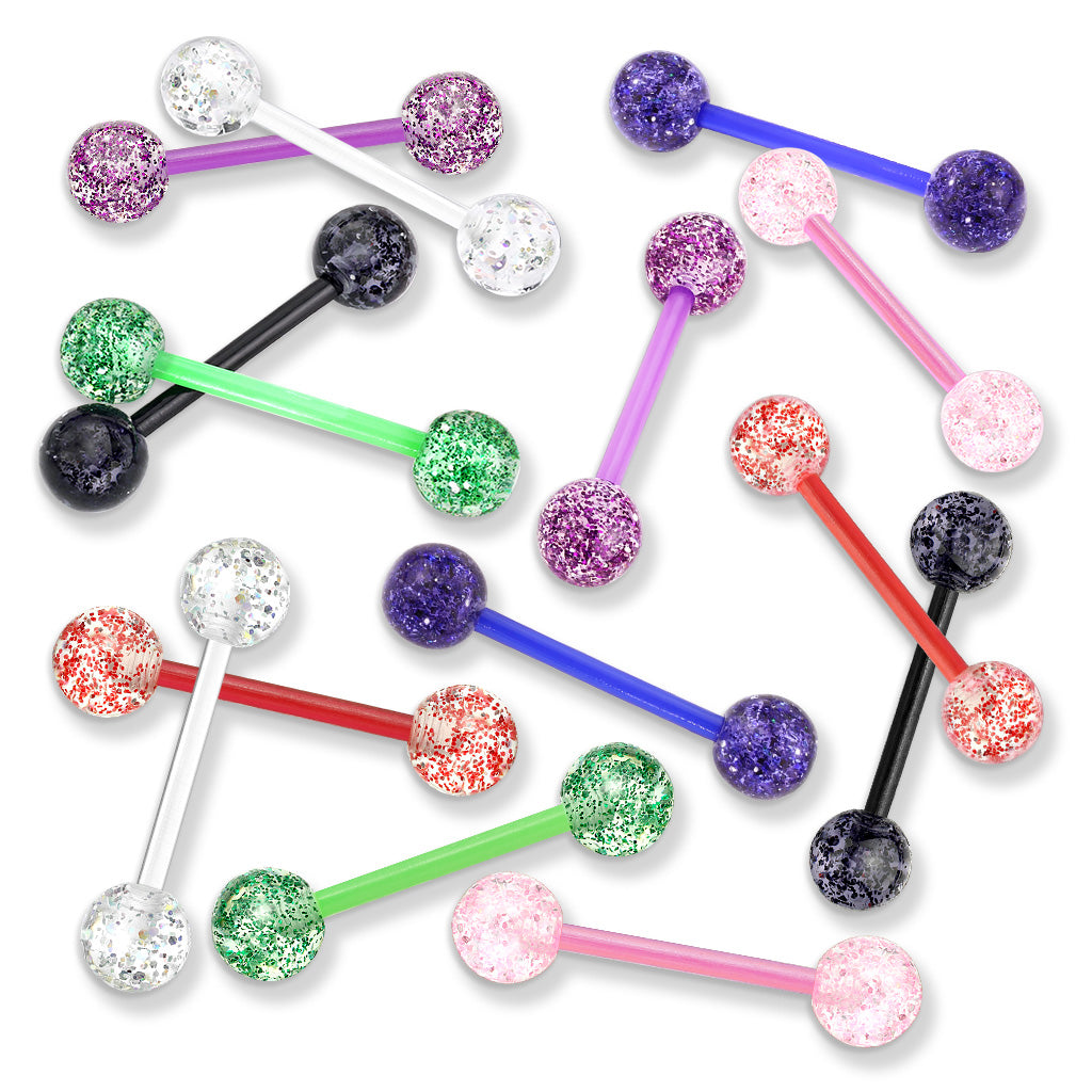 Ultra Glitter Acrylic Balls Flexible PTFE Barbell Barbell Skin Metals