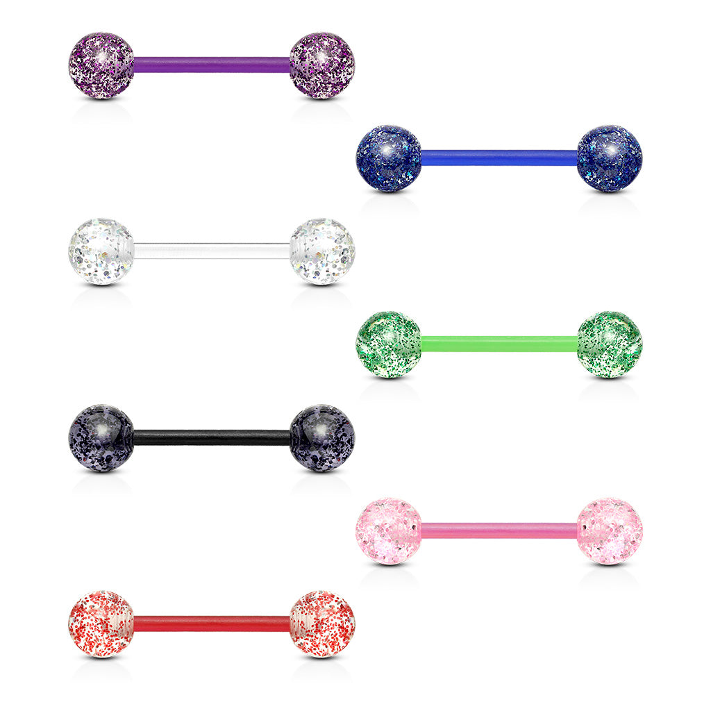 Ultra Glitter Acrylic Balls Flexible PTFE Barbell Barbell Skin Metals