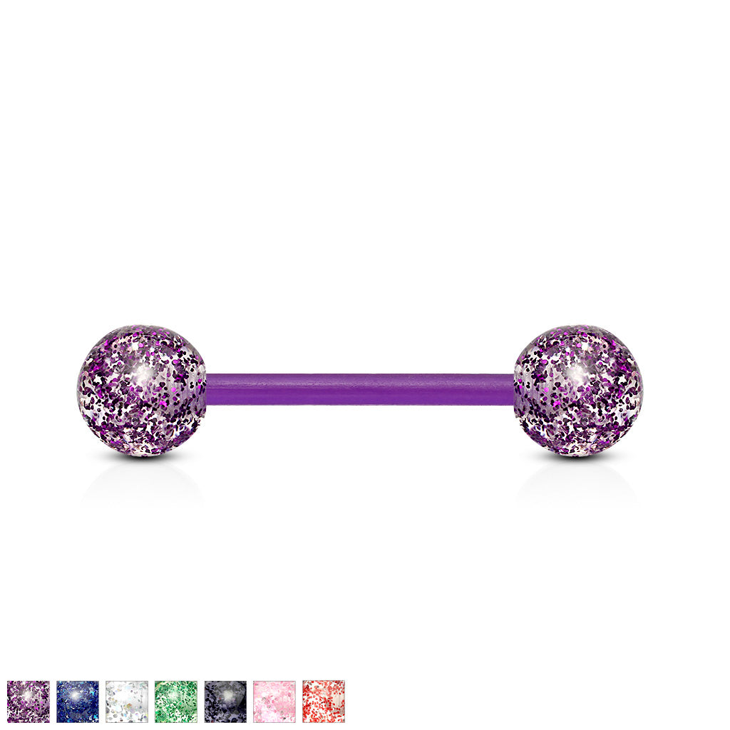 Ultra Glitter Acrylic Balls Flexible PTFE Barbell Barbell Skin Metals
