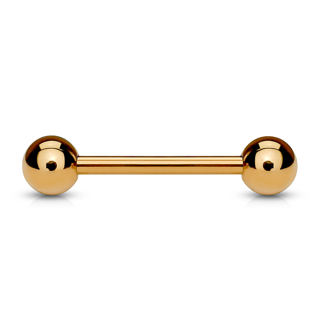 Basic Straight Barbell Rose Gold IP Over 316L Surgical Steel Barbell Skin Metals