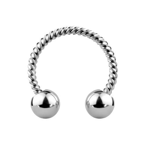Twisted Rope 316L Surgical Steel Circular Barbell/Horseshoe Horseshoe Skin Metals