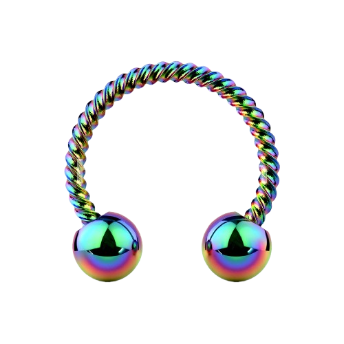 Twisted Rope 316L Surgical Steel Circular Barbell/Horseshoe Horseshoe Skin Metals