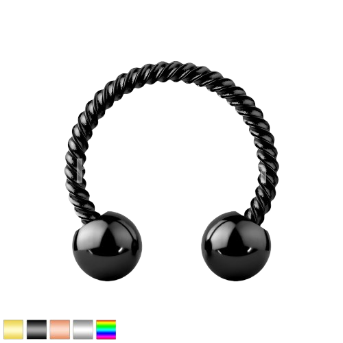 Twisted Rope 316L Surgical Steel Circular Barbell/Horseshoe Horseshoe Skin Metals