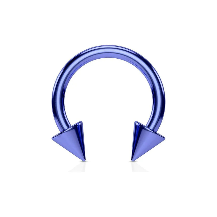 Horse Shoe Titanium IP Over 316L Surgical Steel w/Cone Horseshoe Skin Metals