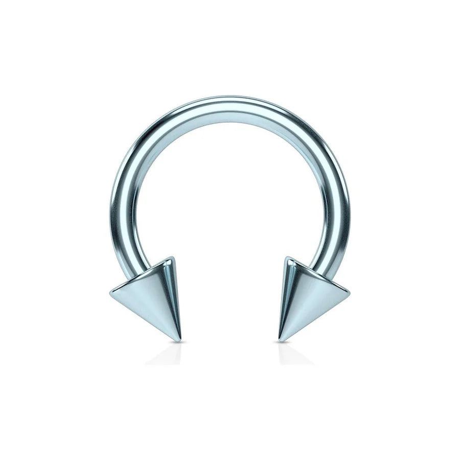 Horse Shoe Titanium IP Over 316L Surgical Steel w/Cone Horseshoe Skin Metals
