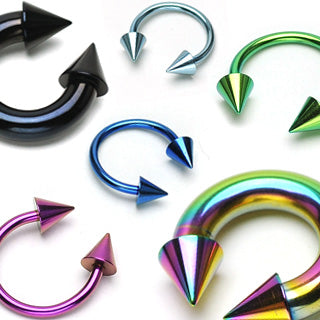 Horse Shoe Titanium IP Over 316L Surgical Steel w/Cone Horseshoe Skin Metals