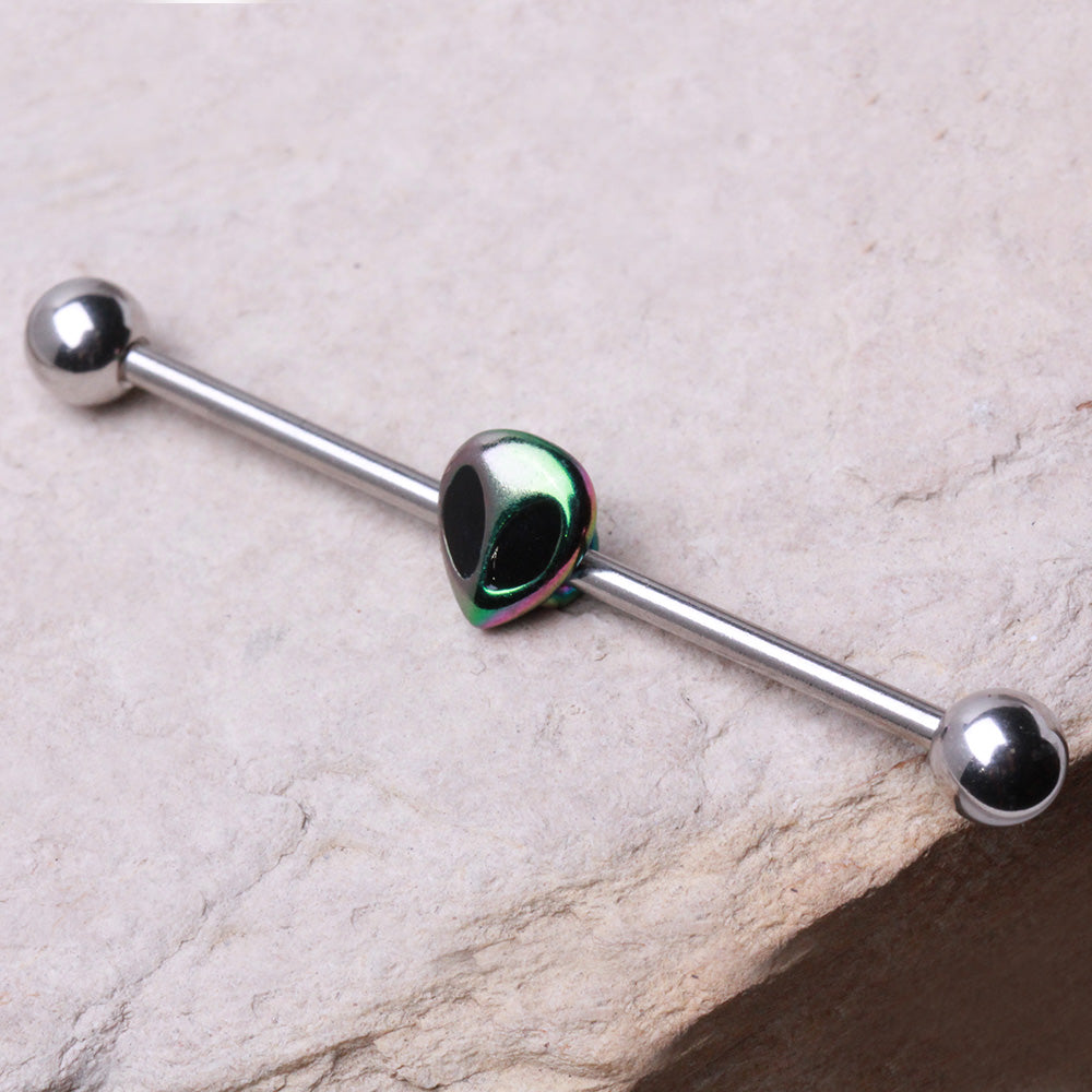 Stainless Steel Rainbow Alien Industrial Barbell Industrial Barbell Skin Metals