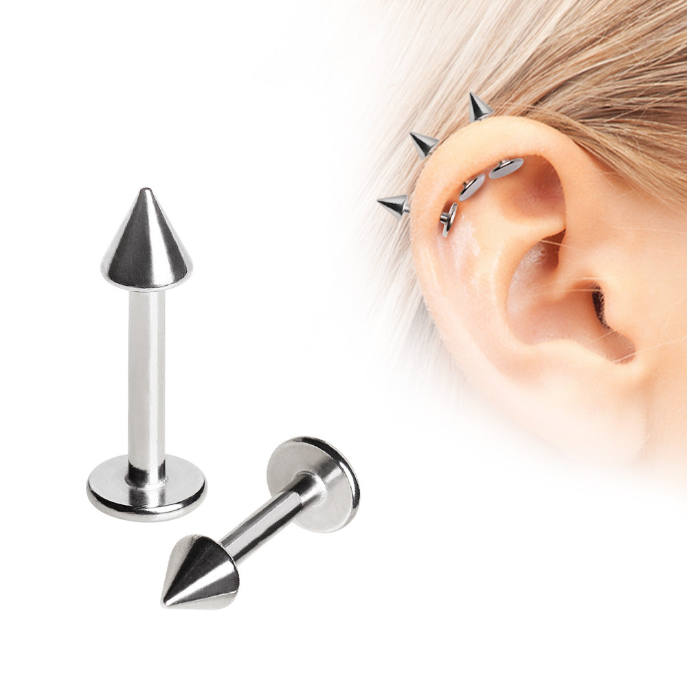 316L Stainless Steel Spike Labret Stud - Skin Metals