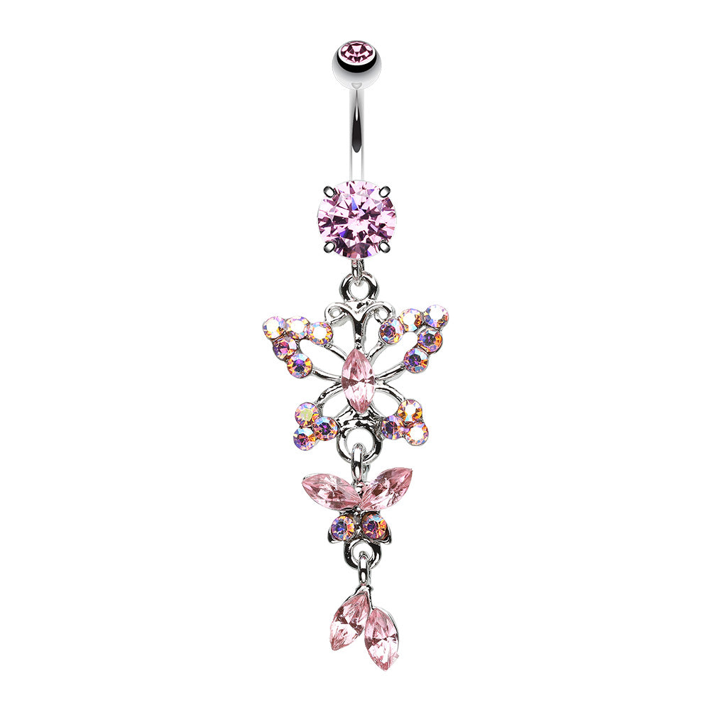 Twinkling Butterfly Fall Fancy Belly Button Ring