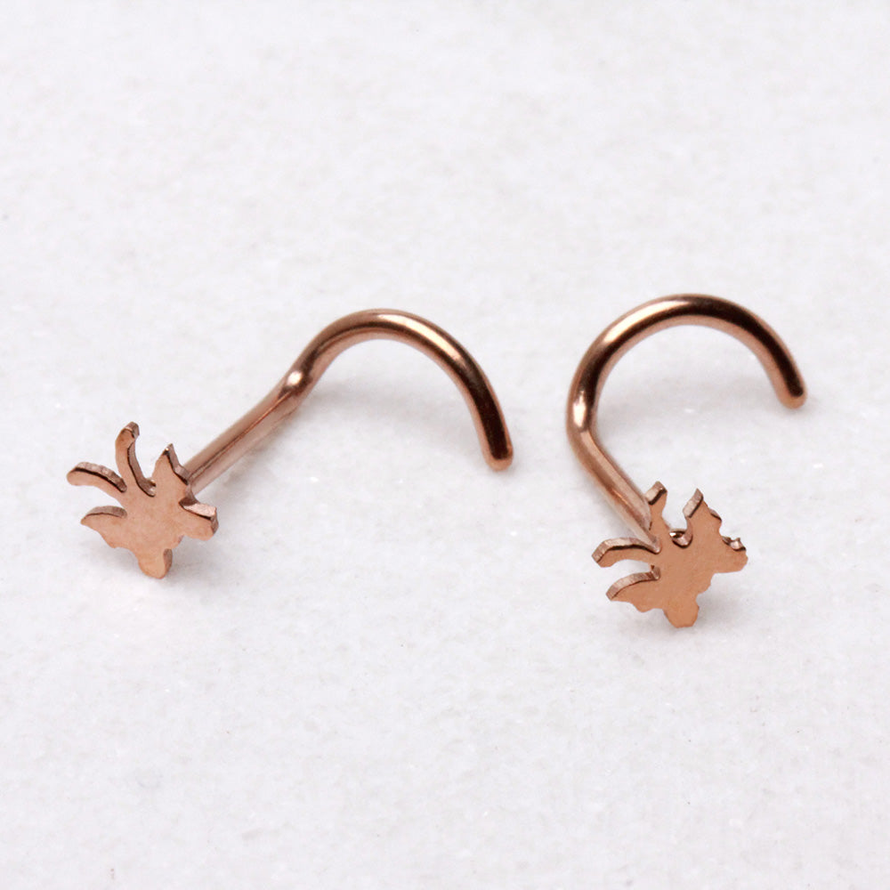 Rose Gold Plated Nose Screw with Butterfly
