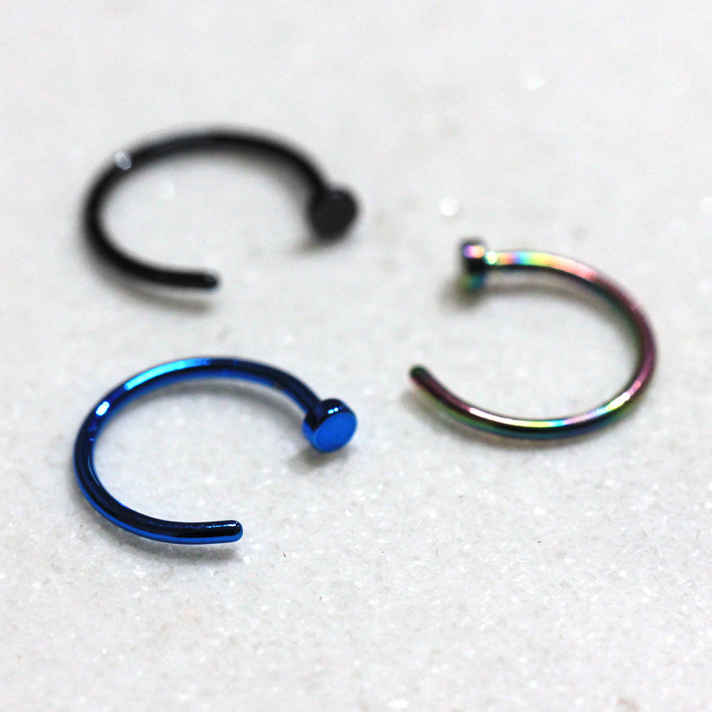 PVD Nose Hoop Ring, 316L Stainless Steel