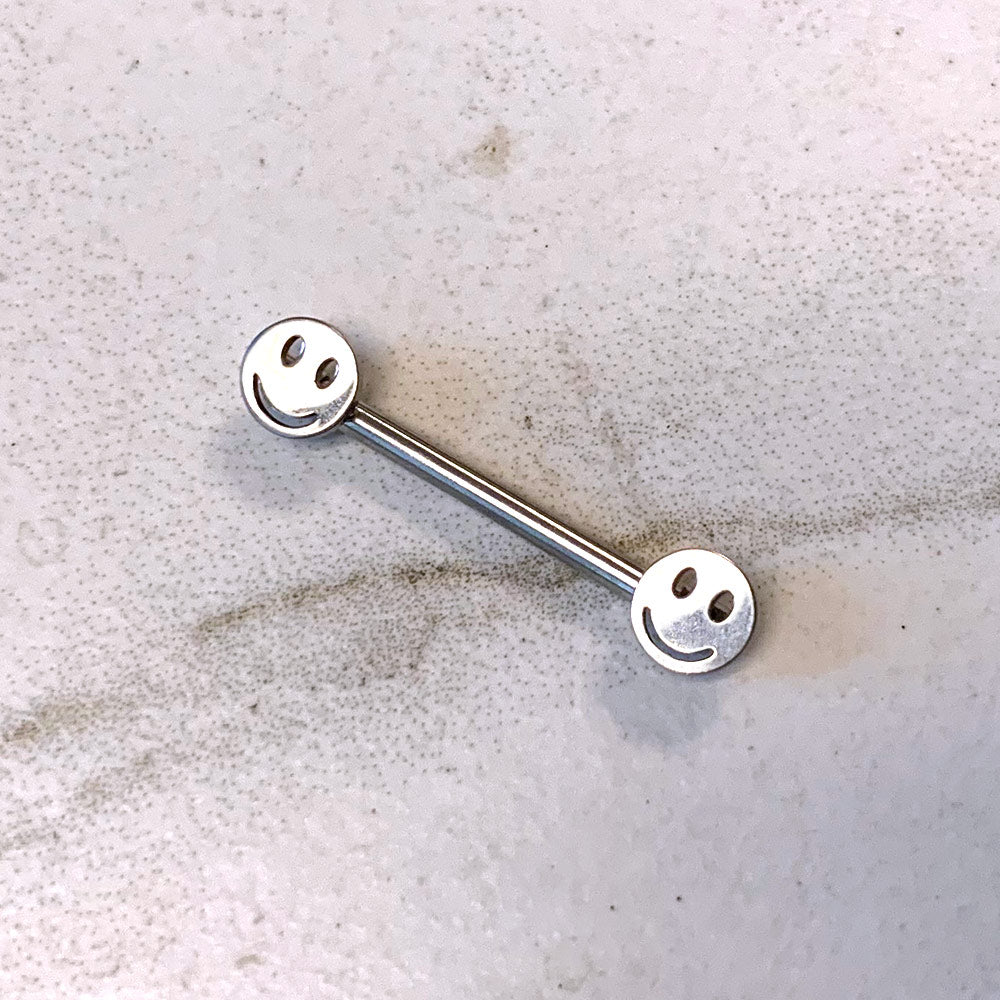 Stainless Steel Smiley Face Nipple Bar Nipple Ring Skin Metals