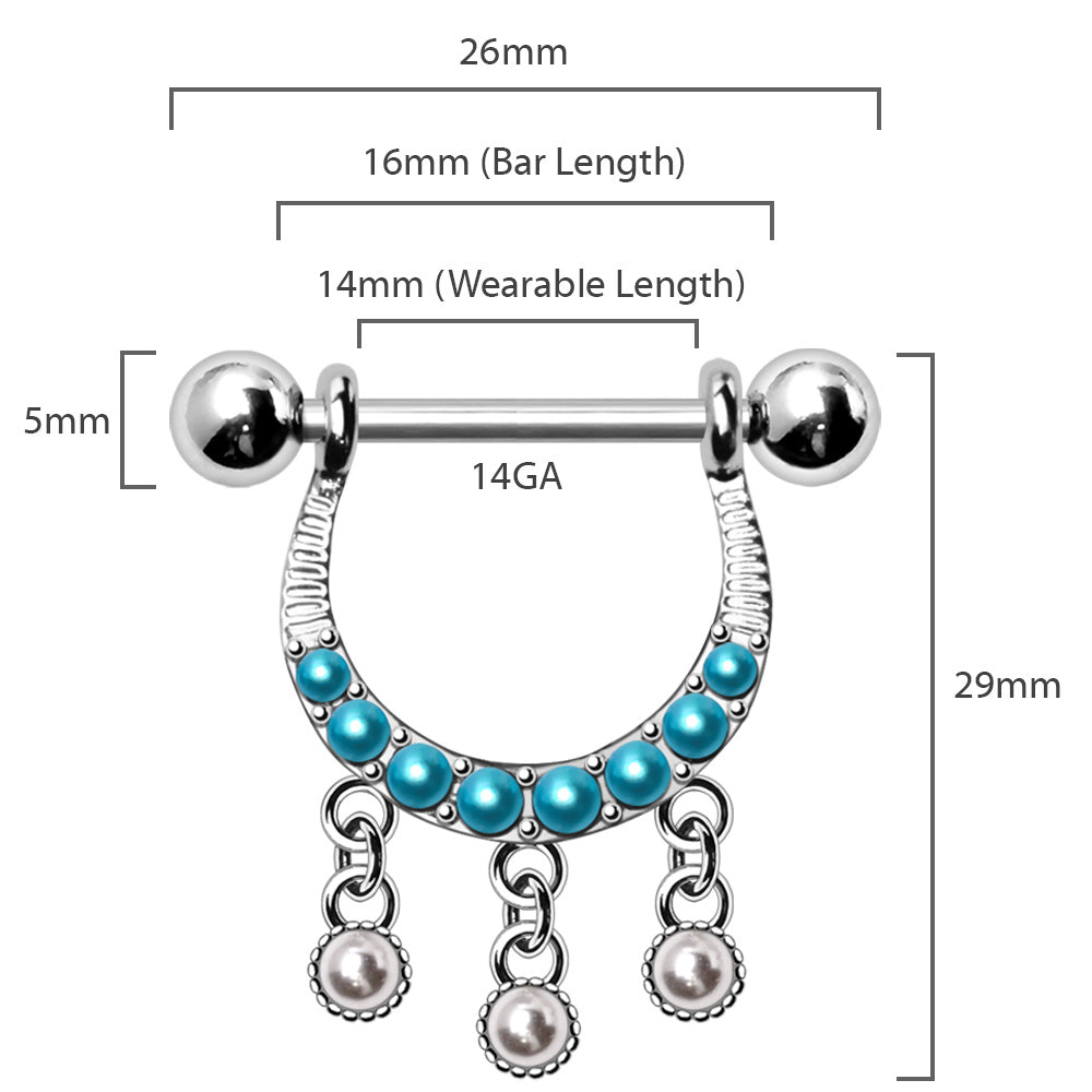 316L Stainless Steel Horseshoe Nipple Shield Nipple Ring Skin Metals