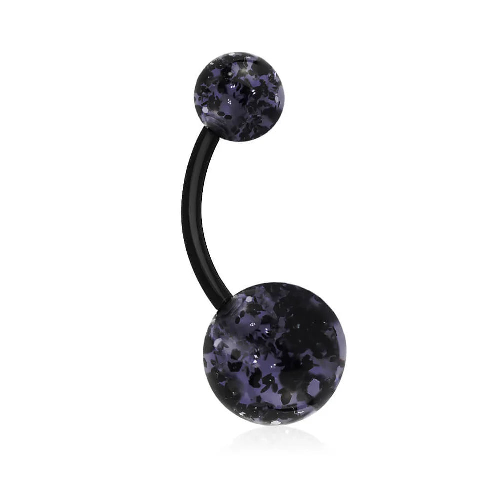 Ultra Glitter Acrylic Balls BioFlex Navel Ring Belly Button Ring Skin Metals