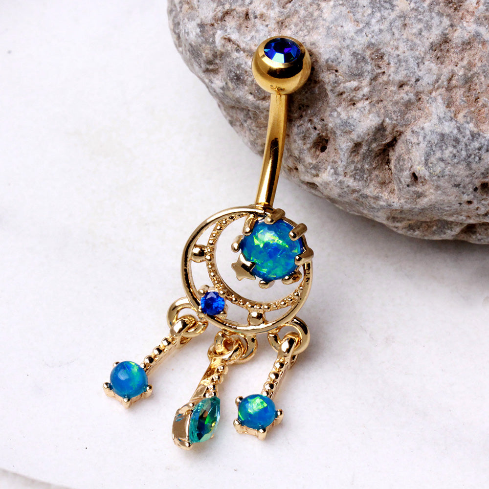Gold Plated Galaxy Navel Ring Navel Ring Skin Metals