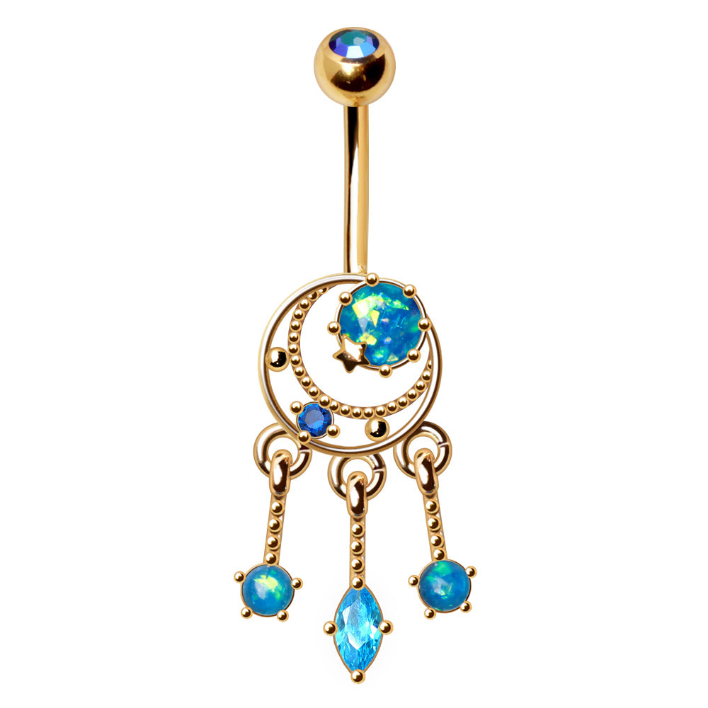 Gold Plated Galaxy Navel Ring Navel Ring Skin Metals