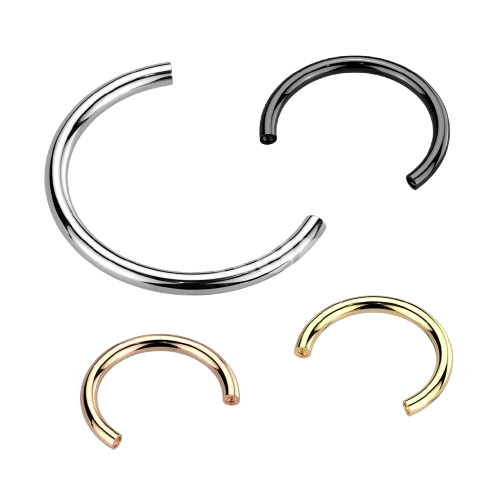 Implant Grade Titanium Internally Threaded Horseshoe Circular Barbell Pins Circular Barbell Skin Metals