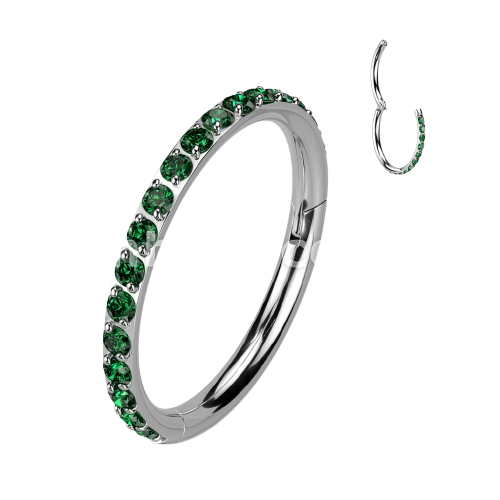 High Quality Precision All 316L Surgical Steel Hinged Segment Hoop Rings with CNC Set CZ Paved Hoop Earring Skin Metals