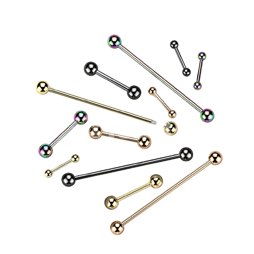 Implant Grade Titanium Externally Threaded PVD Plated Titanium Barbells Barbell Skin Metals