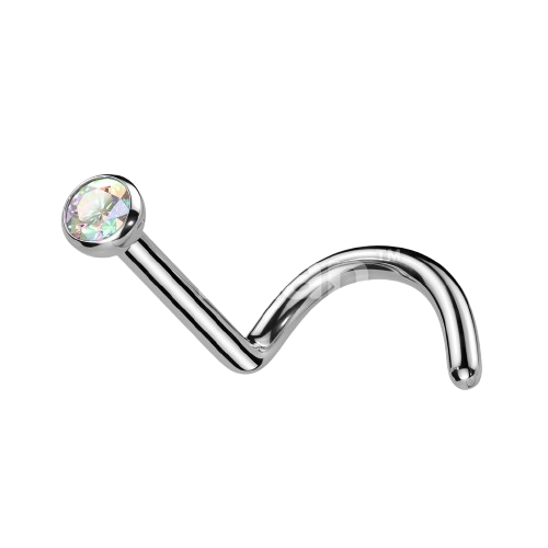 Implant Grade Titanium Press Fit CZ Nose Screw Nose Ring Skin Metals