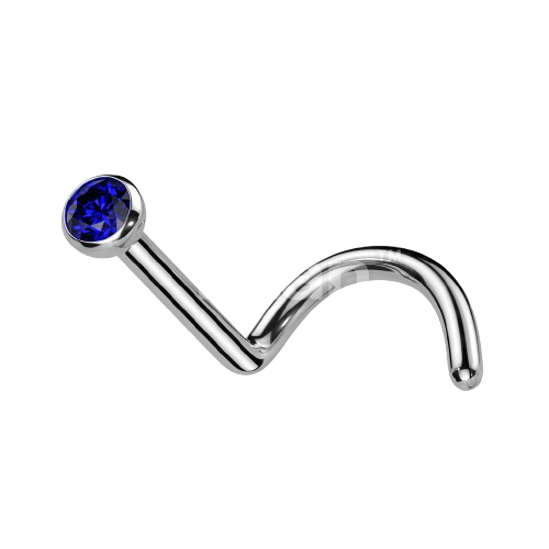 Implant Grade Titanium Press Fit CZ Nose Screw Nose Ring Skin Metals