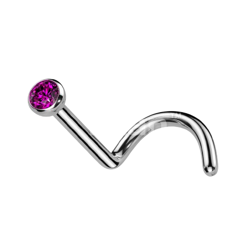 Implant Grade Titanium Press Fit CZ Nose Screw Nose Ring Skin Metals