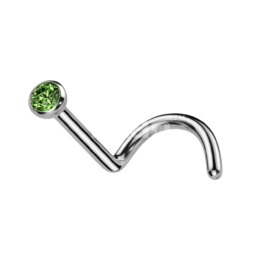 Implant Grade Titanium Press Fit CZ Nose Screw Nose Ring Skin Metals