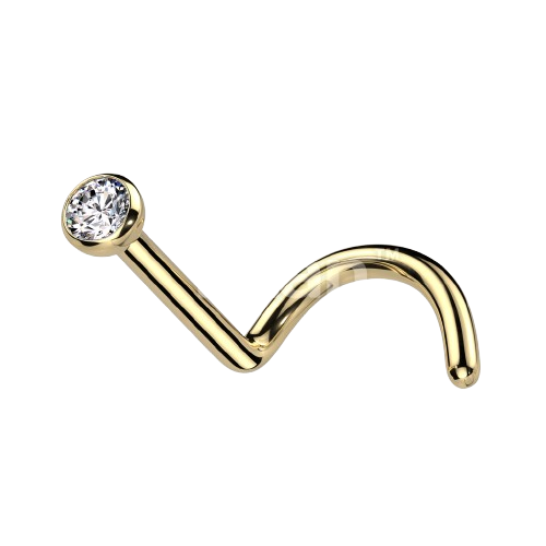 Implant Grade Titanium Press Fit CZ Nose Screw Nose Ring Skin Metals
