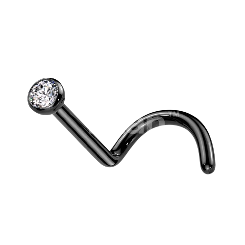 Implant Grade Titanium Press Fit CZ Nose Screw Nose Ring Skin Metals