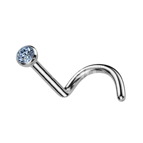 Implant Grade Titanium Press Fit CZ Nose Screw Nose Ring Skin Metals