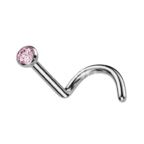 Implant Grade Titanium Press Fit CZ Nose Screw Nose Ring Skin Metals